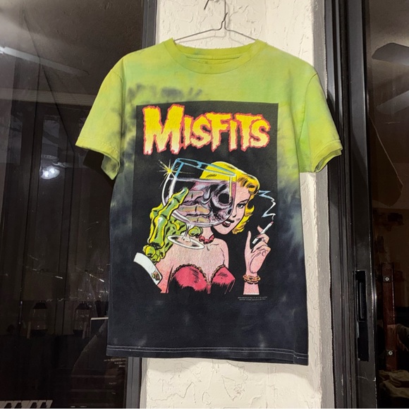 Misfits Other - MISFITS Tie-Dye Tee - Lime Green and Black Fade